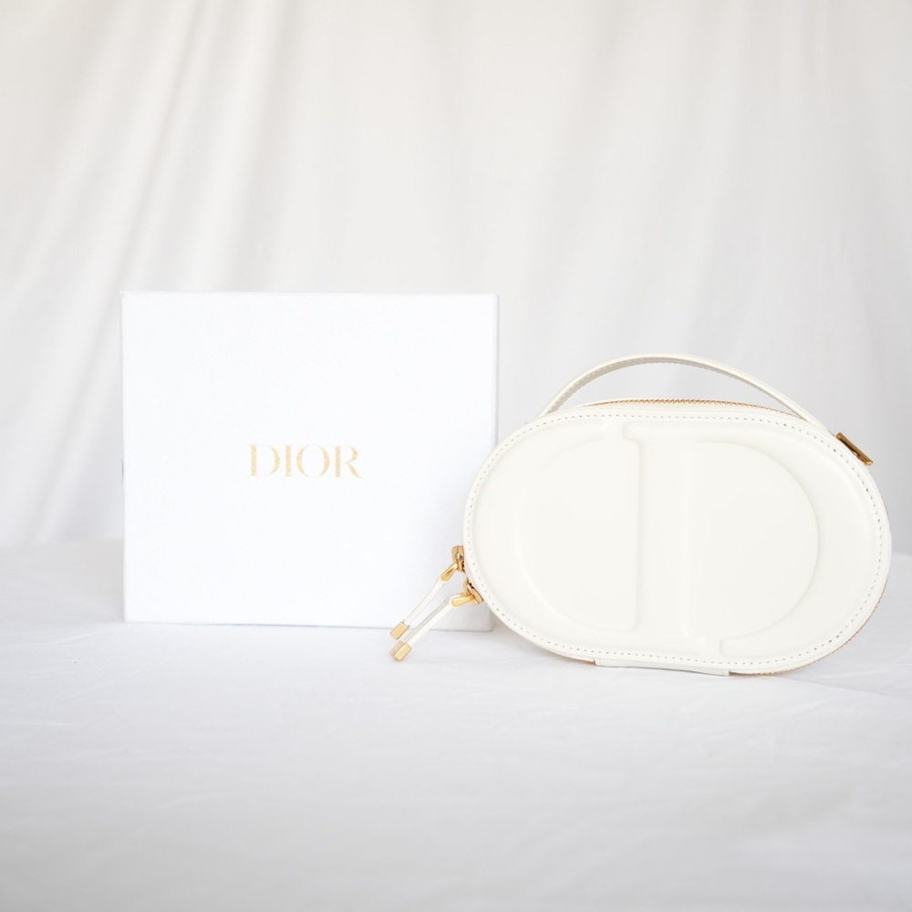 Dior White Oval Leather Bag - NEW with box, dust bag and authenticity card